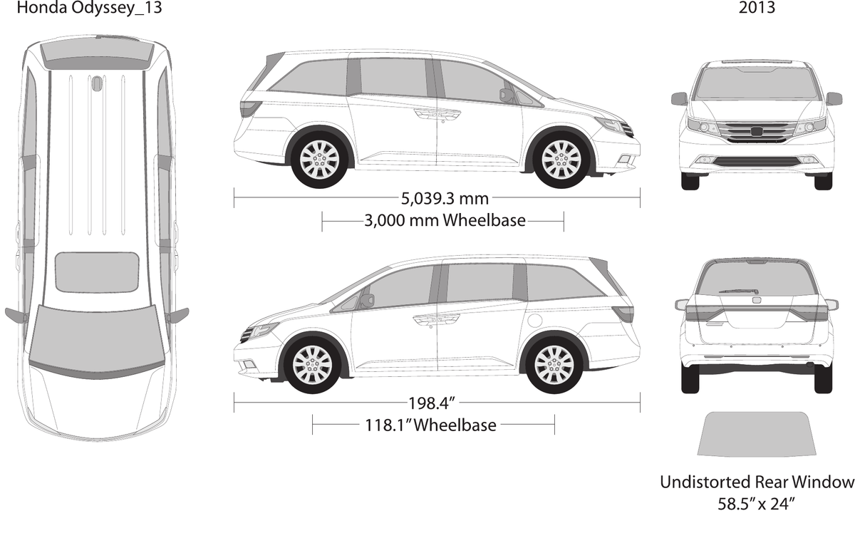 2013 Honda Odyssey vector wrap template, Design-Ready PDF - GravBase