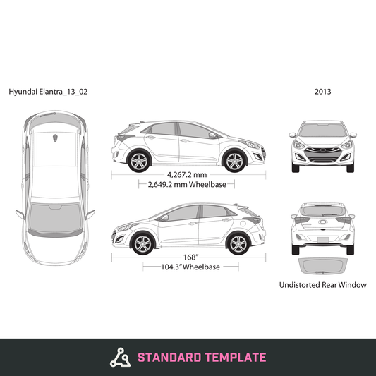 2013 Hyundai Elantra vector wrap template V02, Design-Ready PDF - GravBase