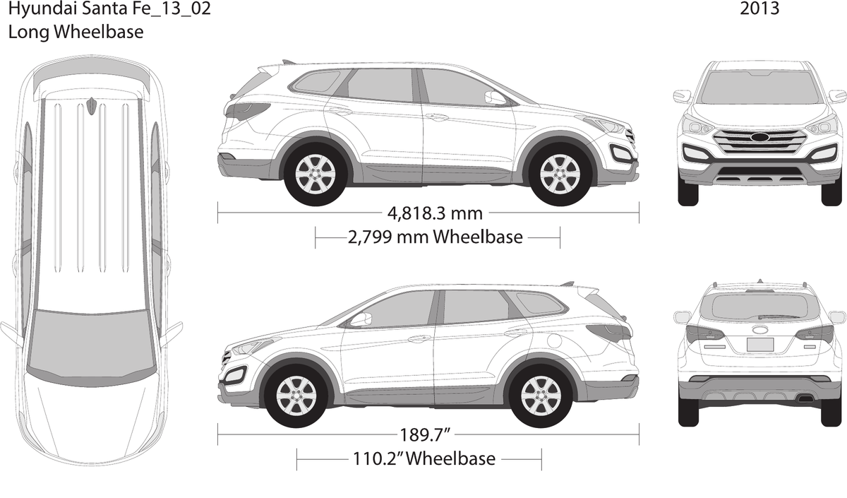 2013 Hyundai Santa Fe vector wrap template V02, Design-Ready PDF - GravBase