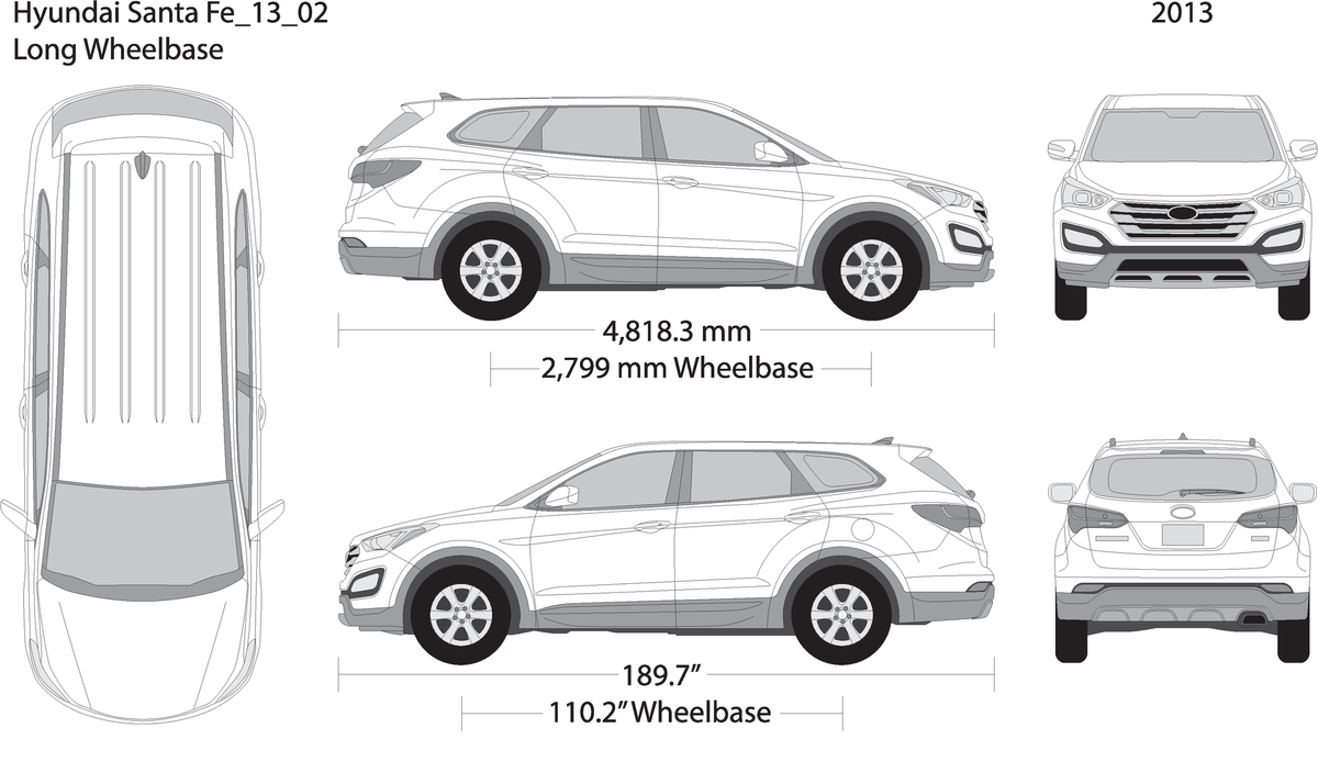2013 Hyundai Santa Fe V02 Vehicle Wrap Template