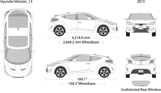 2013 Hyundai Veloster V13 Vehicle Wrap Template