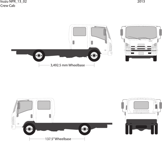 2013 Isuzu NPR Vector Wrap Template - GravBase