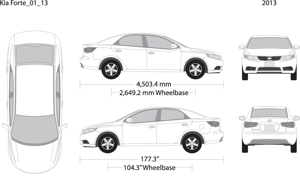 2013 Kia Forte V13 Vehicle Wrap Template