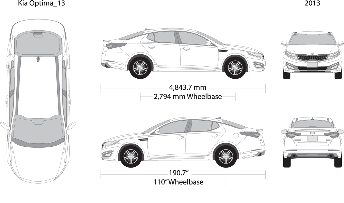 2013 Kia Optima V13 Vehicle Wrap Template