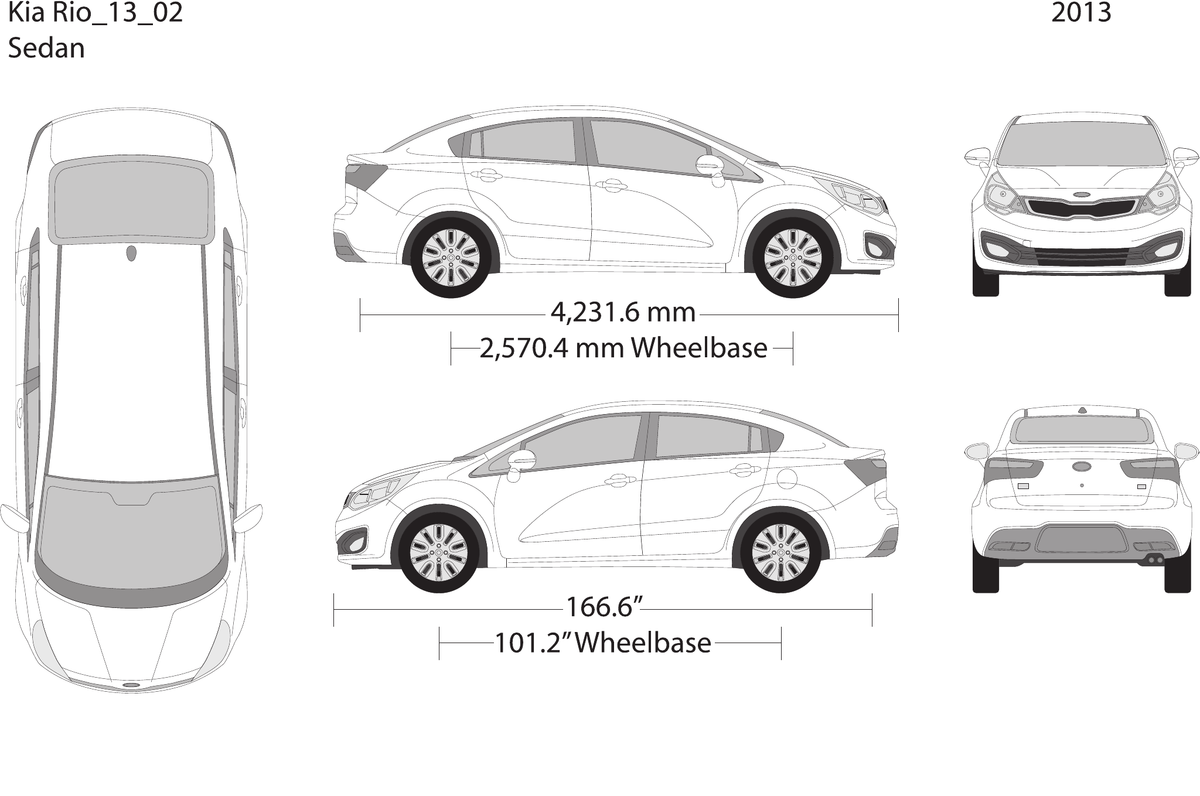 2013 Kia Rio Vector Wrap Template - GravBase