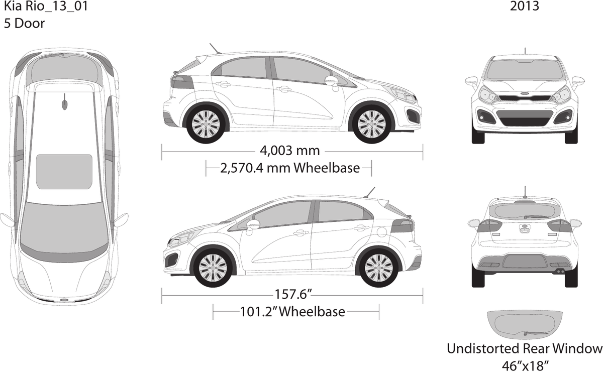 2013 Kia Rio5 vector wrap template, Design-Ready PDF - GravBase