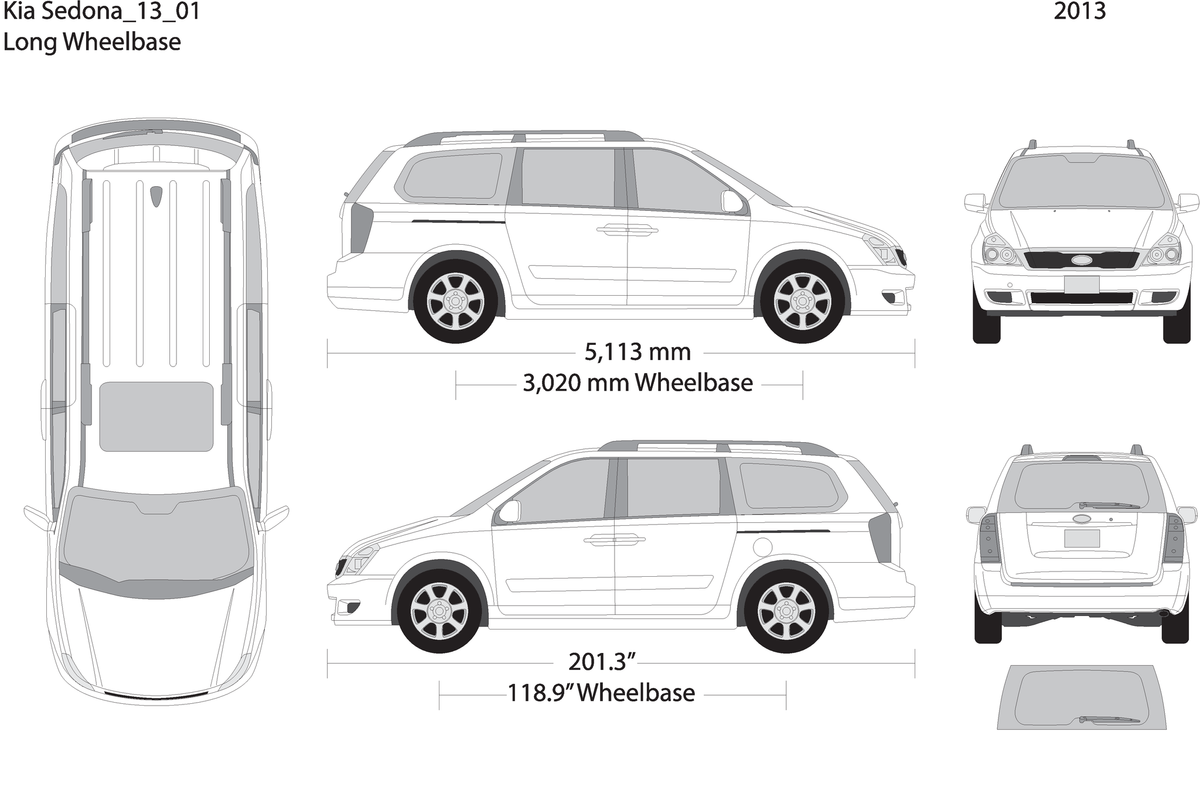 2013 Kia Sedona V01 Vehicle Wrap Template