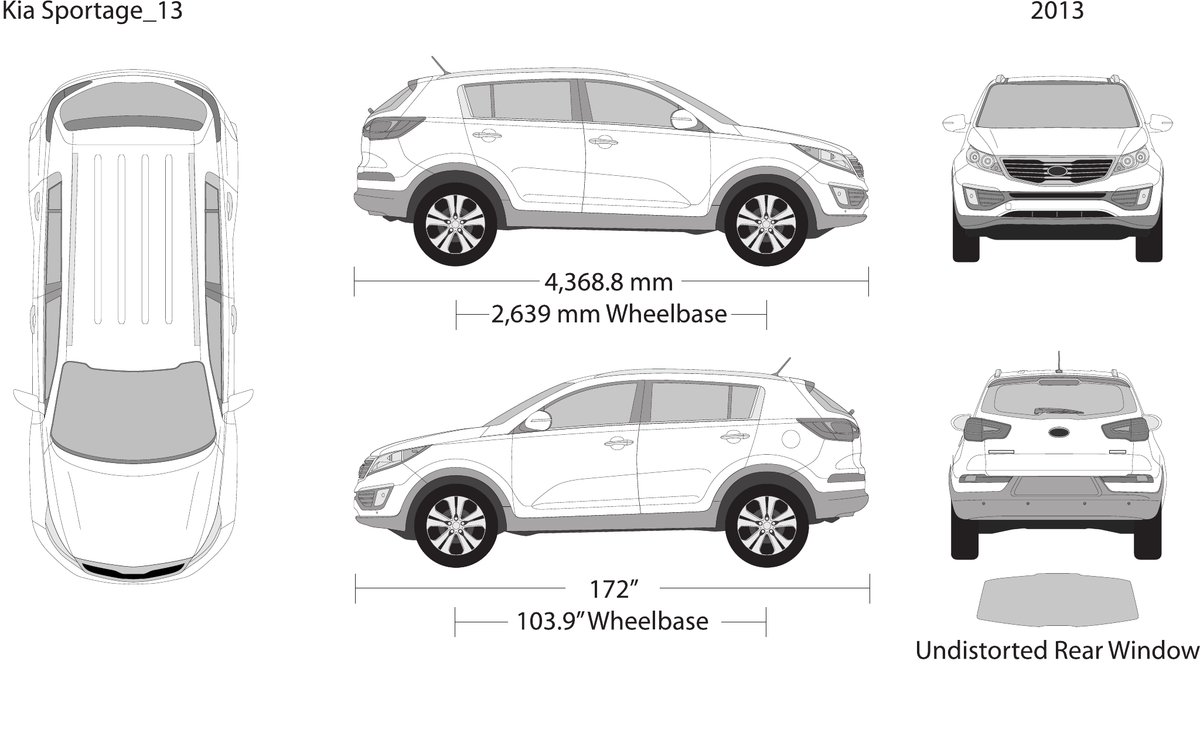 2013 Kia Sportage vector wrap template, Design-Ready PDF - GravBase