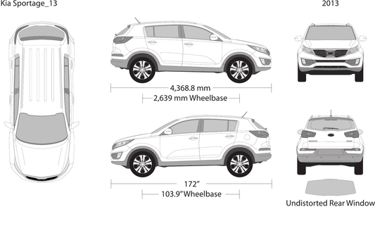 2013 Kia Sportage vector wrap template, Design-Ready PDF - GravBase