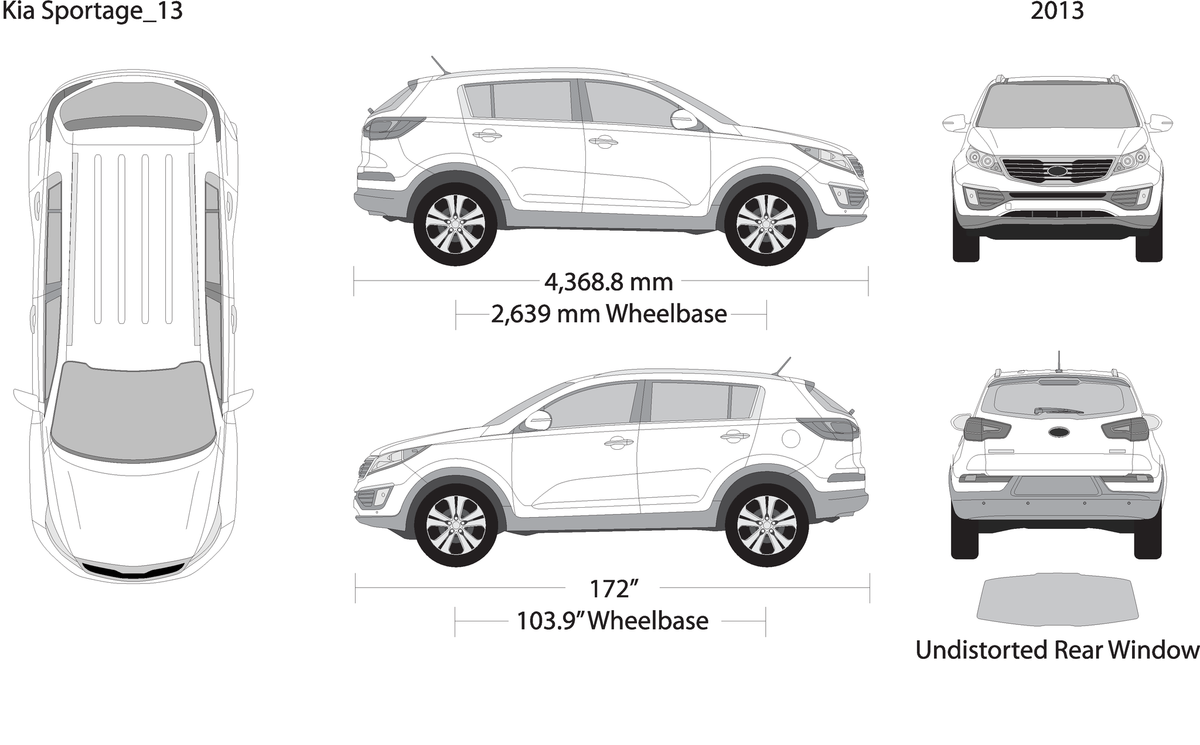 2013 Kia Sportage V13 Vehicle Wrap Template