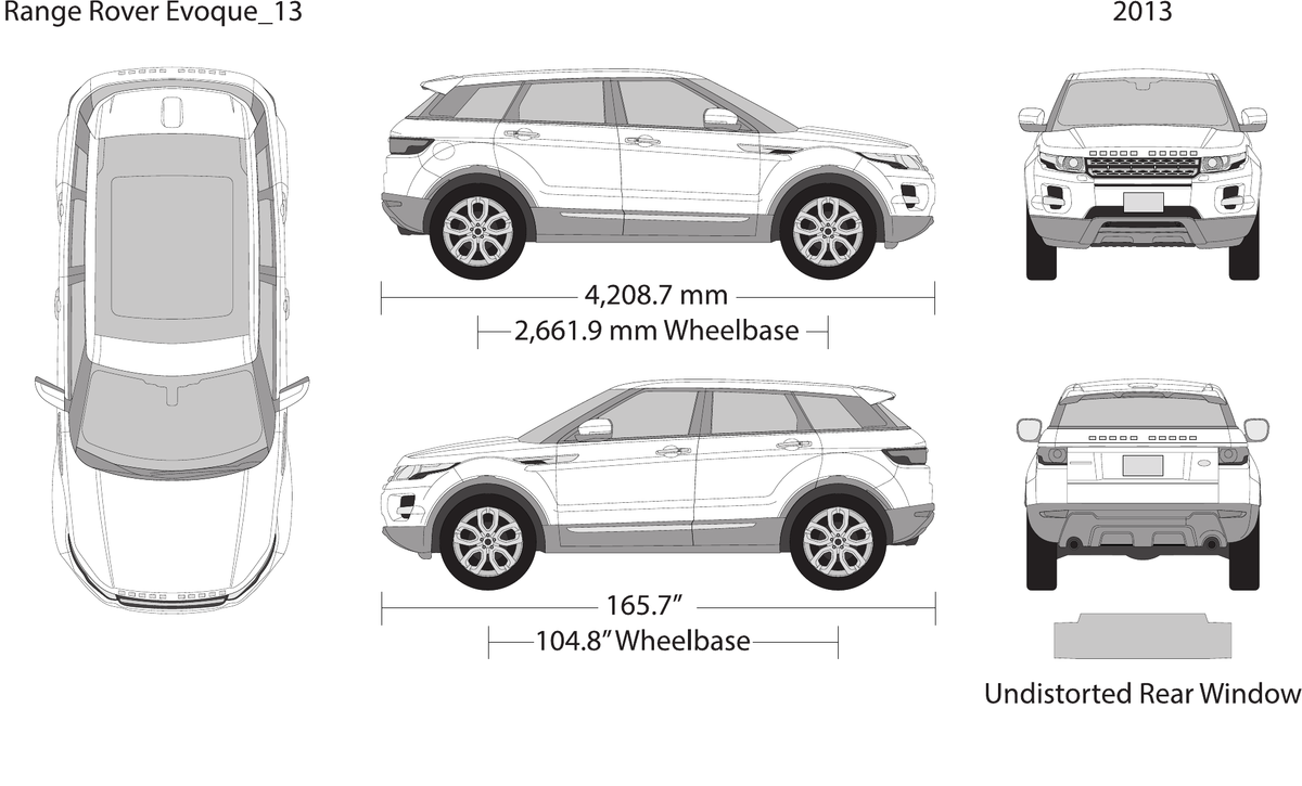 2013 Land Rover Evoque vector wrap template, Design-Ready PDF - GravBase