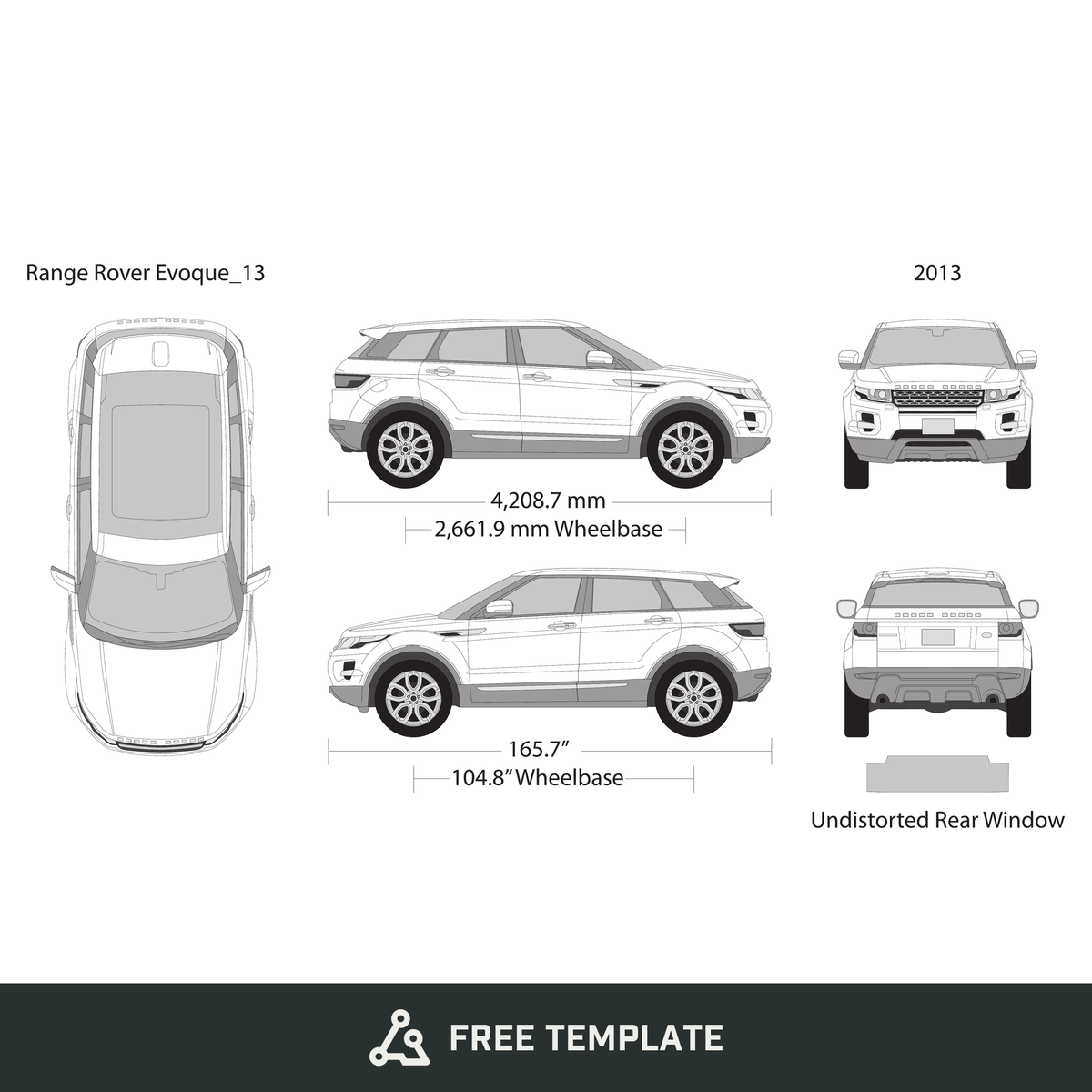 2013 Land Rover Evoque free vector vehicle wrap template - GravBase
