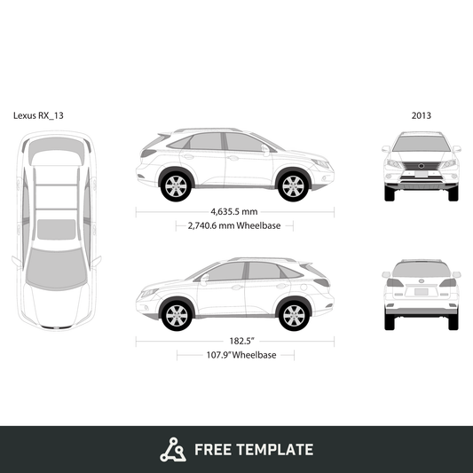 2013 Lexus RX free vector vehicle wrap template - GravBase