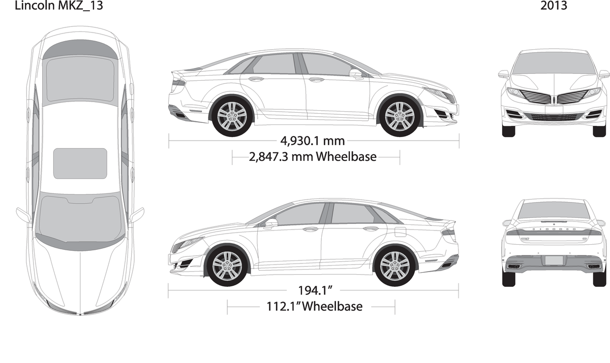 2013 Lincoln Mkz V13 Vehicle Wrap Template