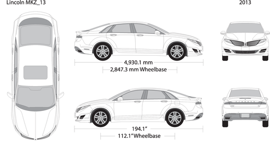 2013 Lincoln Mkz V13 Vehicle Wrap Template