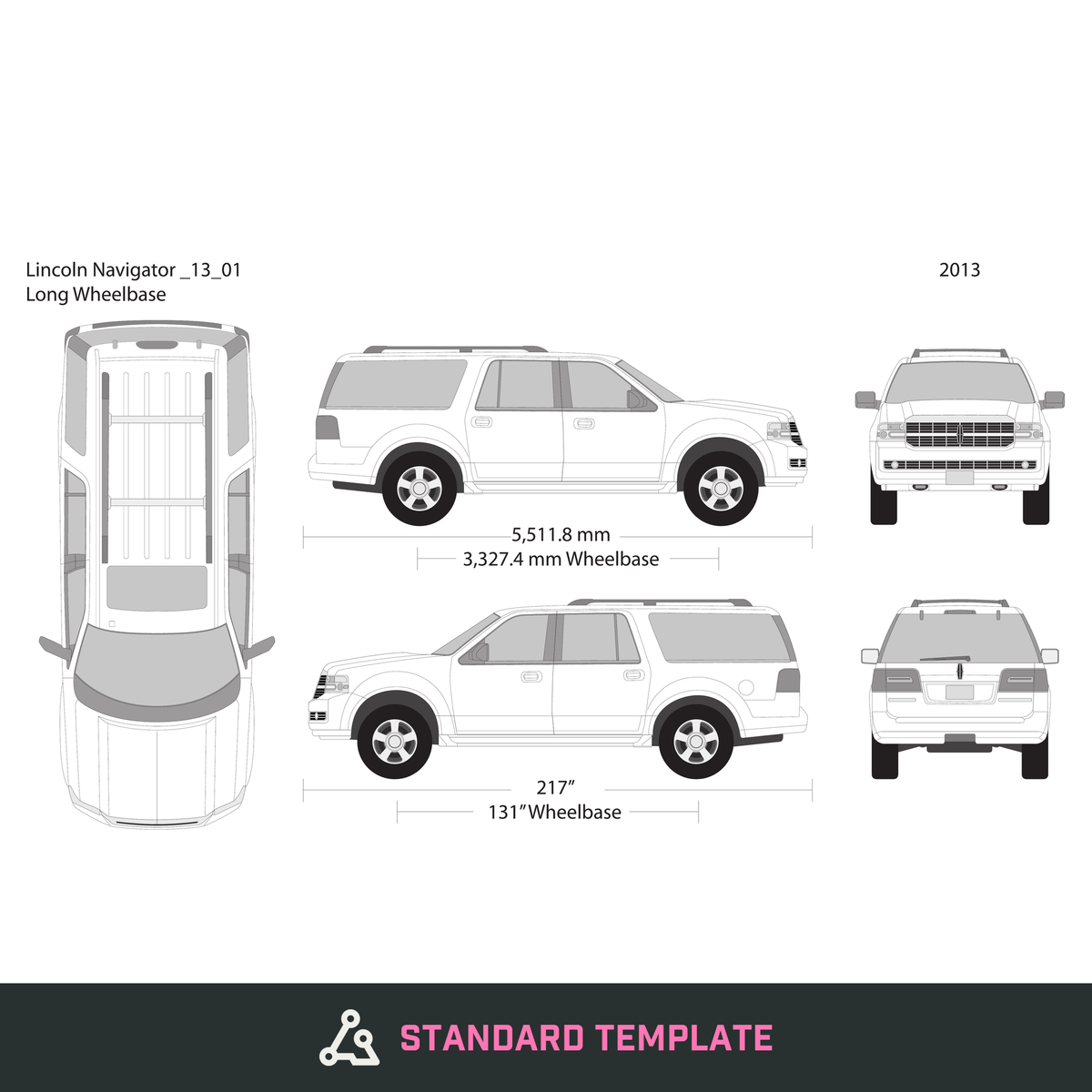 2013 Lincoln Navigator vector wrap template, Design-Ready PDF - GravBase