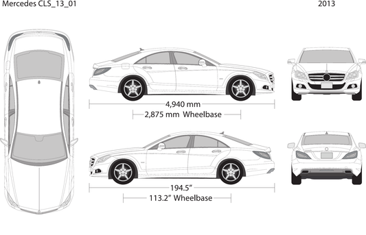 2013 Mercedes CLS vector wrap template, Design-Ready PDF - GravBase
