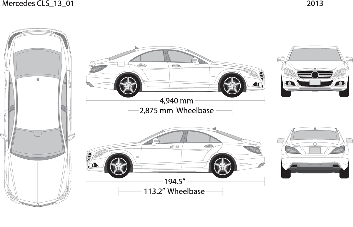 2013 Mercedes Cls V01 Vehicle Wrap Template