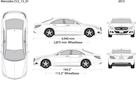 2013 Mercedes Cls V01 Vehicle Wrap Template