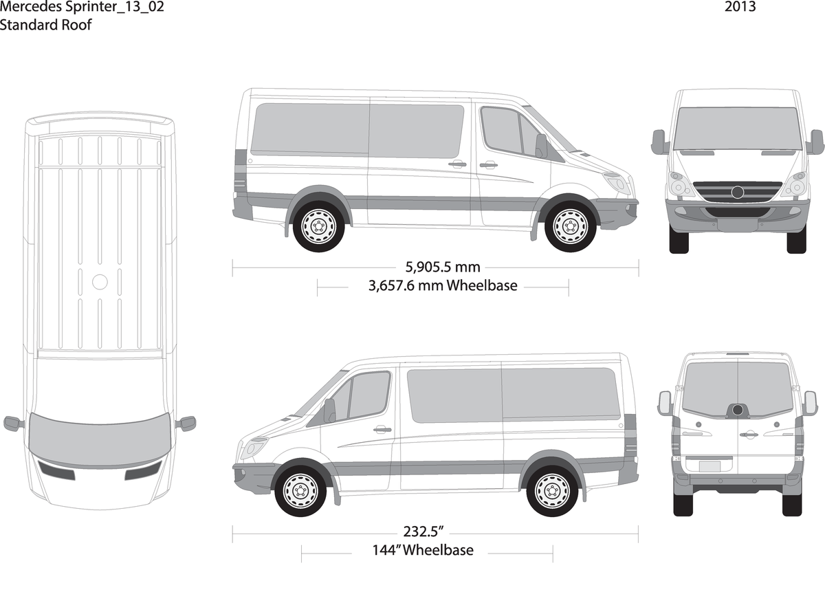 2013 Mercedes Sprinter V02 Vehicle Wrap Template