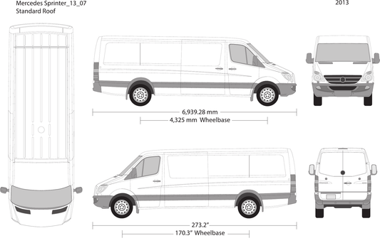 2013 Mercedes Sprinter vector wrap template V07, Design-Ready PDF - GravBase