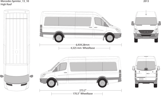 2013 Mercedes Sprinter vector wrap template V10, Design-Ready PDF - GravBase