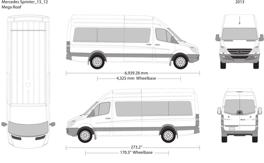 2013 Mercedes Sprinter vector wrap template V12, Design-Ready PDF - GravBase