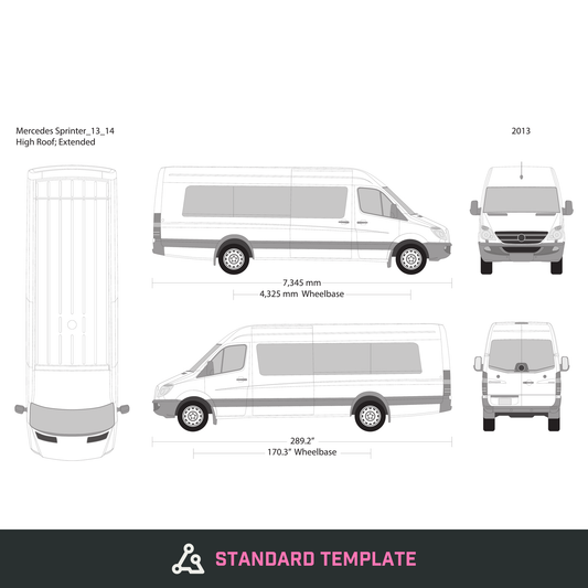 2013 Mercedes Sprinter vector wrap template V14, Design-Ready PDF - GravBase