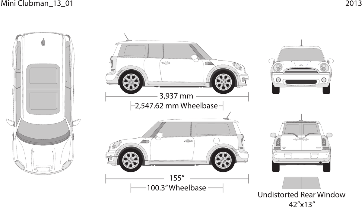 2013 Mini Cooper Mini Clubman vector wrap template, Design-Ready PDF - GravBase