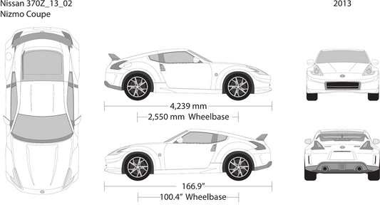 2013 Nissan 370Z vector wrap template, Design-Ready PDF - GravBase