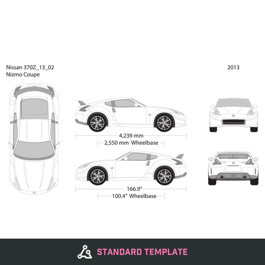 2013 Nissan 370Z vector wrap template, Design-Ready PDF - GravBase