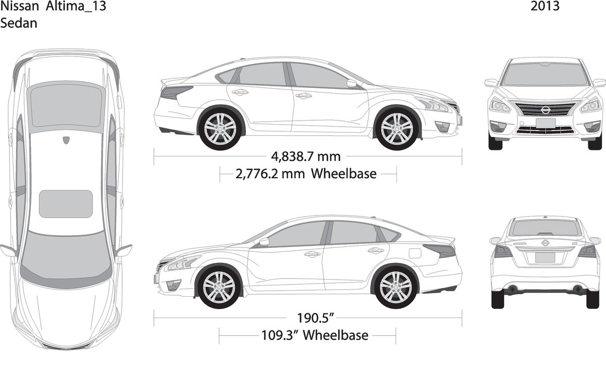 2013 Nissan Altima V01 Vehicle Wrap Template