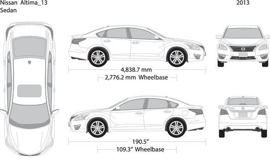 2013 Nissan Altima V01 Vehicle Wrap Template