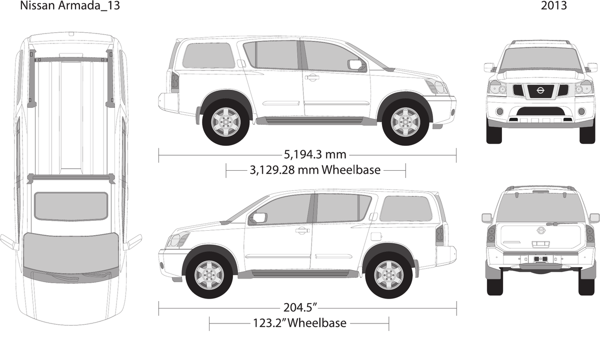 2013 Nissan Armada vector wrap template, Design-Ready PDF - GravBase