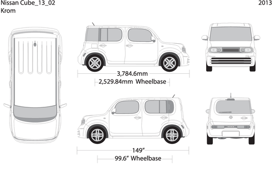 2013 Nissan Cube V02 Vehicle Wrap Template