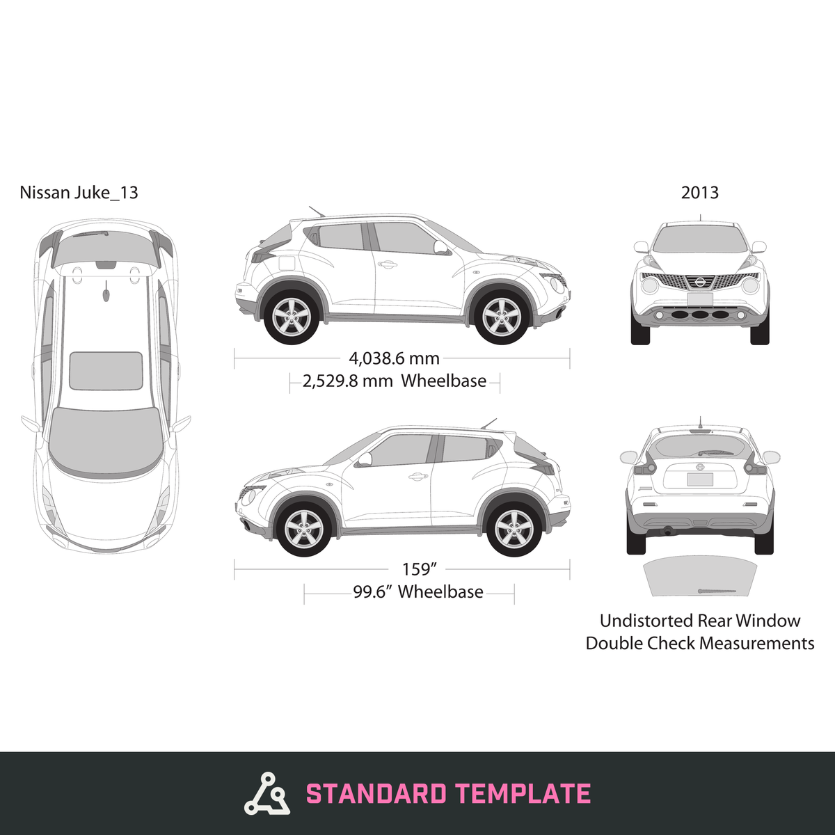 2013 Nissan Juke vector wrap template, Design-Ready PDF - GravBase