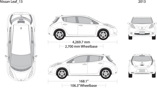 2013 Nissan Leaf V13 Vehicle Wrap Template