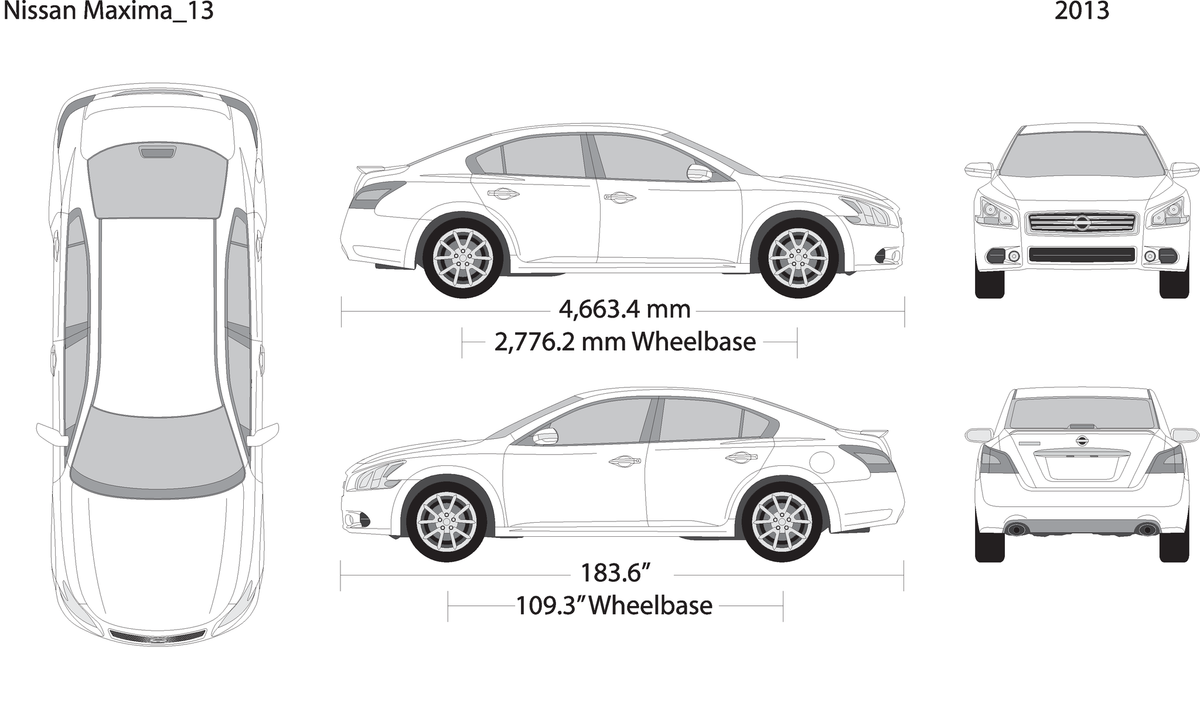 2013 Nissan Maxima V13 Vehicle Wrap Template