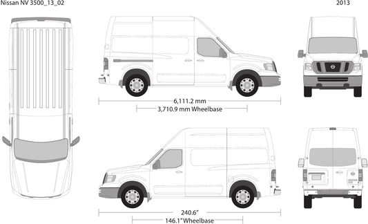 2013 Nissan NV 3500 Vector Wrap Template - GravBase
