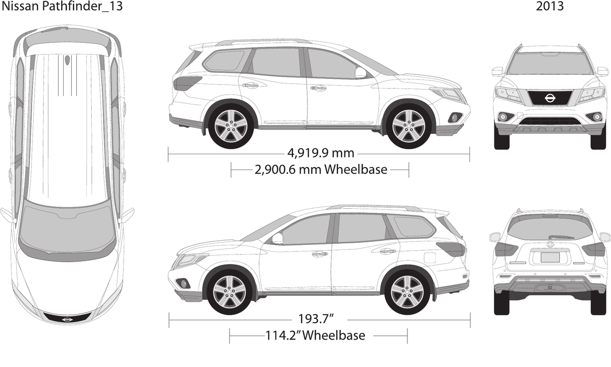 2013 Nissan Pathfinder vector wrap template, Design-Ready PDF - GravBase
