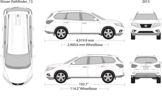 2013 Nissan Pathfinder vector wrap template, Design-Ready PDF - GravBase