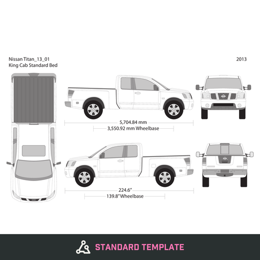 2013 Nissan Titan vector wrap template V01, Design-Ready PDF - GravBase