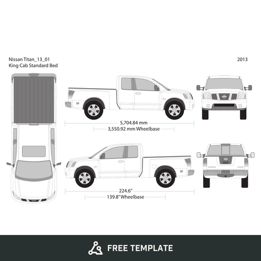 2013 Nissan Titan free vector vehicle wrap template - GravBase