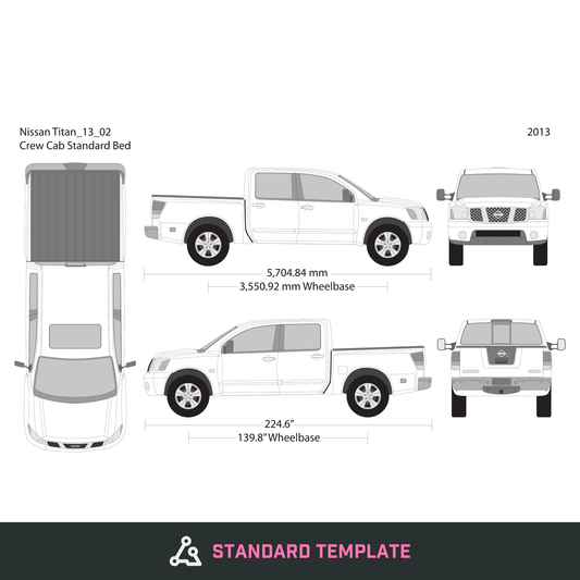 2013 Nissan Titan vector wrap template V02, Design-Ready PDF - GravBase