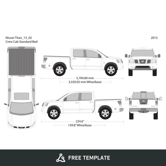 2013 Nissan Titan free vector vehicle wrap template - GravBase