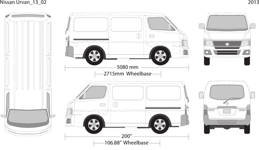2013 Nissan Urvan vector wrap template V02, Design-Ready PDF - GravBase