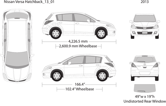 2013 Nissan Versa Hatchback Vector Wrap Template - GravBase