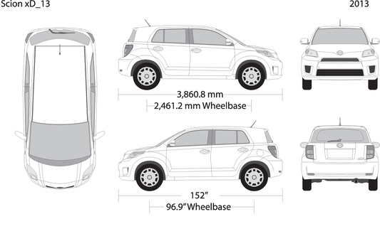 2013 Scion Xd V13 Vehicle Wrap Template
