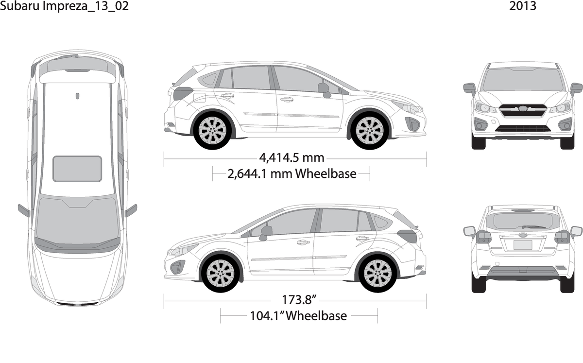 2013 Subaru Impreza V02 Vehicle Wrap Template