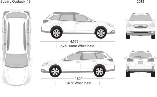 2013 Subaru Outback vector wrap template, Design-Ready PDF - GravBase